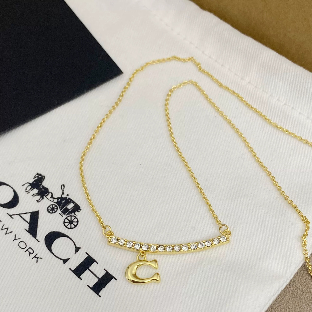 Coach Rhinestone Letter Pendant Necklace - Picture 3 of 6